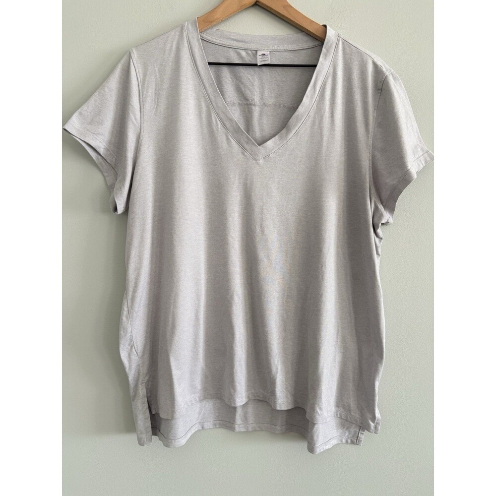 90 Degree by Reflex Activewear Top Womens XL V-Neck Gray Lightweight Gym Walking